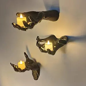 Halloween Decorations 3 Set Creepy Hands with Candles Halloween Wall Decor | Life-Sized Horror Hands
